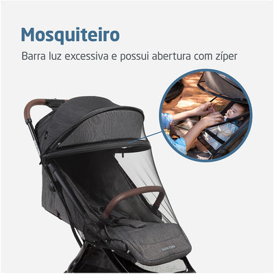 Carrinho de Bebê Maxi-Cosi Eva³ Select Grey - Mosquiteiro com zíper frontal
