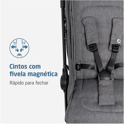 Carrinho de Bebê Maxi-Cosi Eva³ Select Grey - Fivela magnética